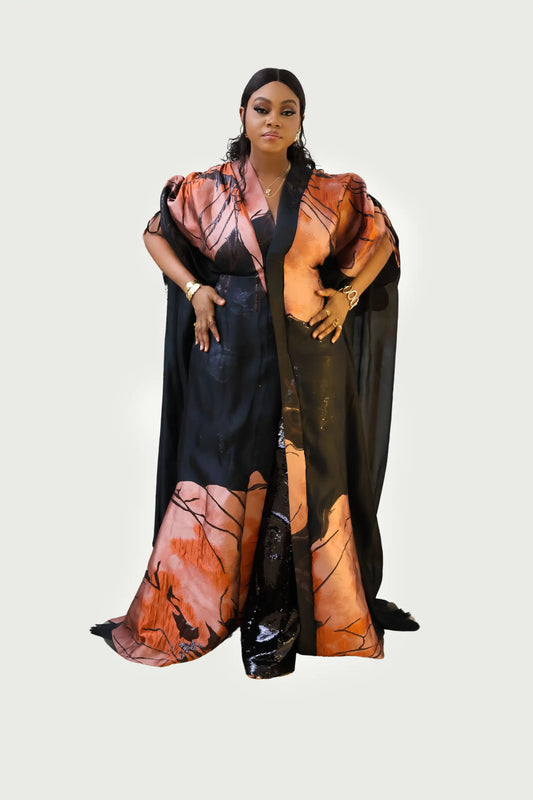 Trouser Sequins Kimono Set