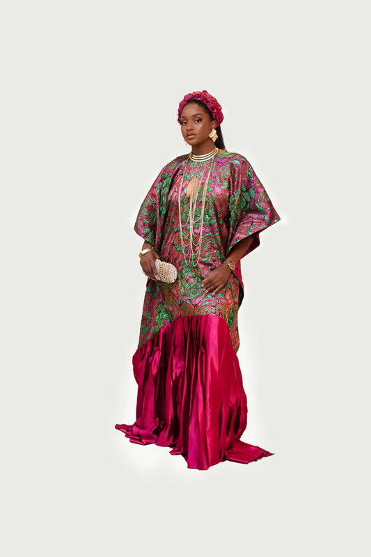 Wealthy Aunty Brocade Bubu (BEADED)