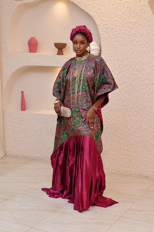 Wealthy Aunty Brocade Bubu (BEADED)