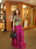 Non Beaded Brocade Rose Corset + Luxury pleat skirt